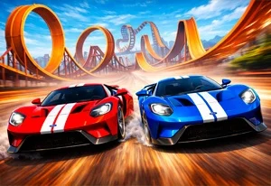 two stunt supercars
